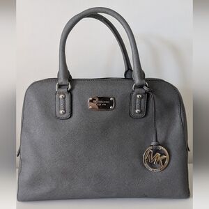 Gray Michael Kors Dome Leather Purse